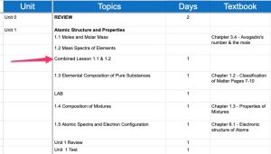 Combine lessons for the Lesson Pacing Guide